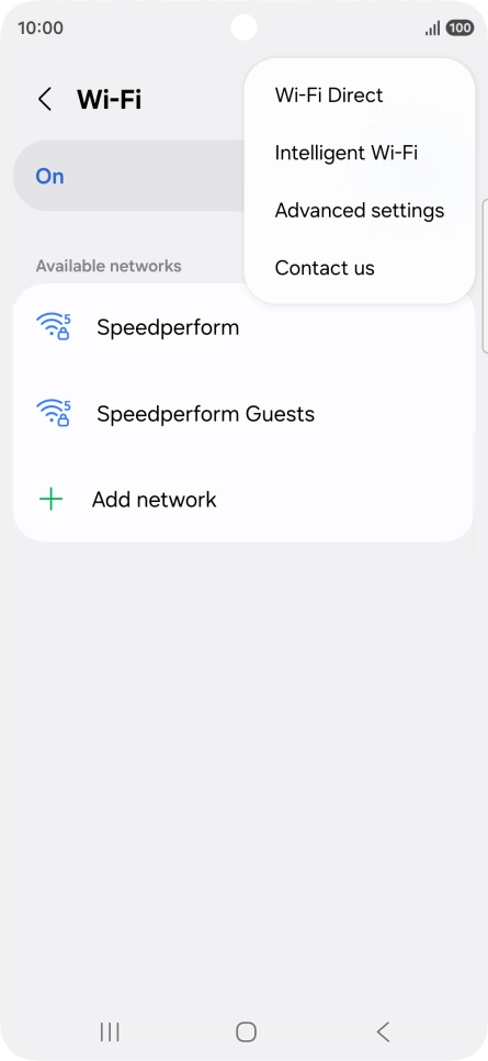 Press Intelligent Wi-Fi. Press Intelligent Wi-Fi.