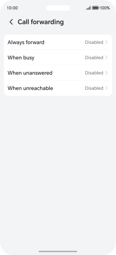 Press the required divert type. Press the required divert type.