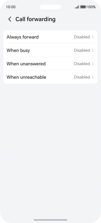 Press the required divert type. Press the required divert type.