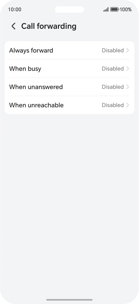 Press the required divert type. Press the required divert type.