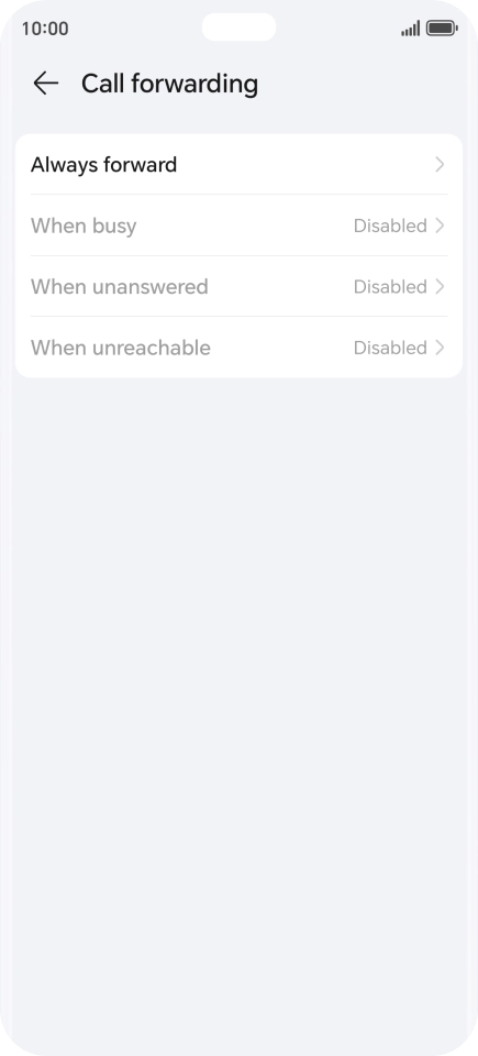 Press the required divert type. Press the required divert type.