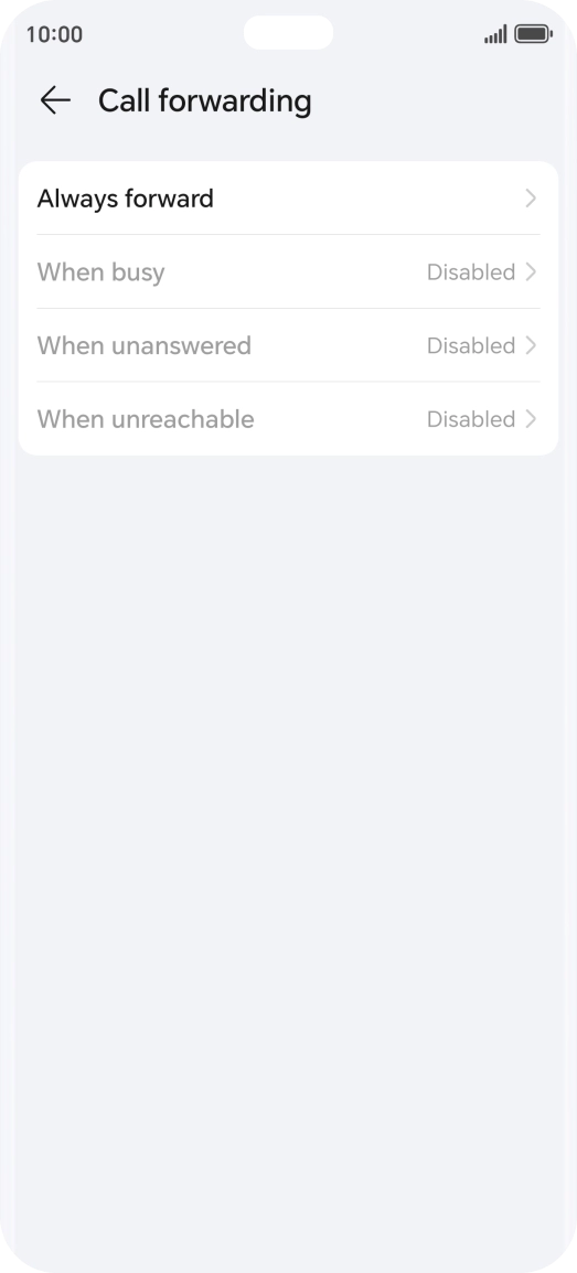 Press the required divert type. Press the required divert type.