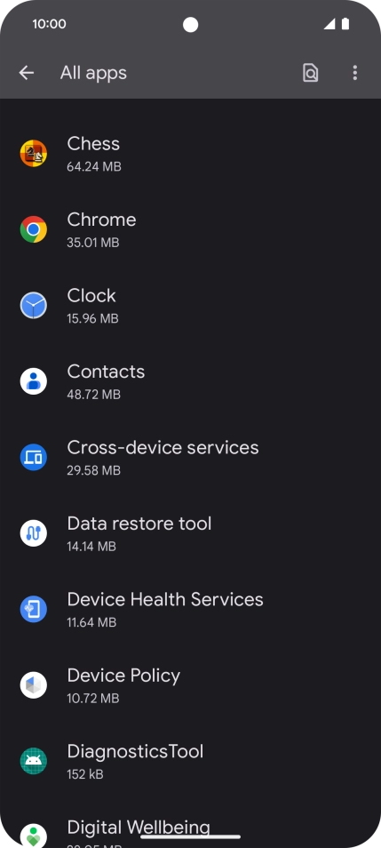 Press the required app. Press the required app.