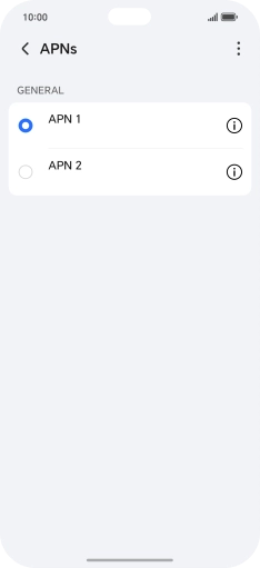 Press the field next to the data connection to activate it. Press the field next to the data connection to activate it.