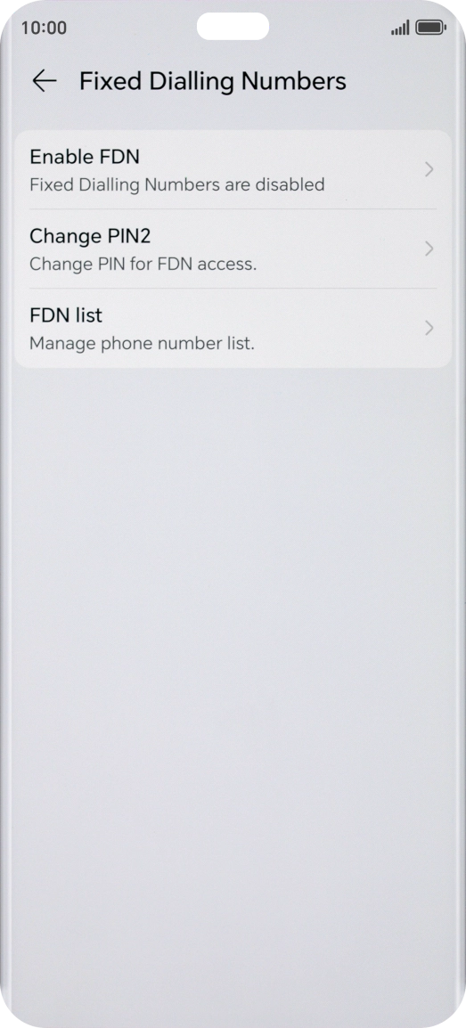 Press Enable FDN. Press Enable FDN.
