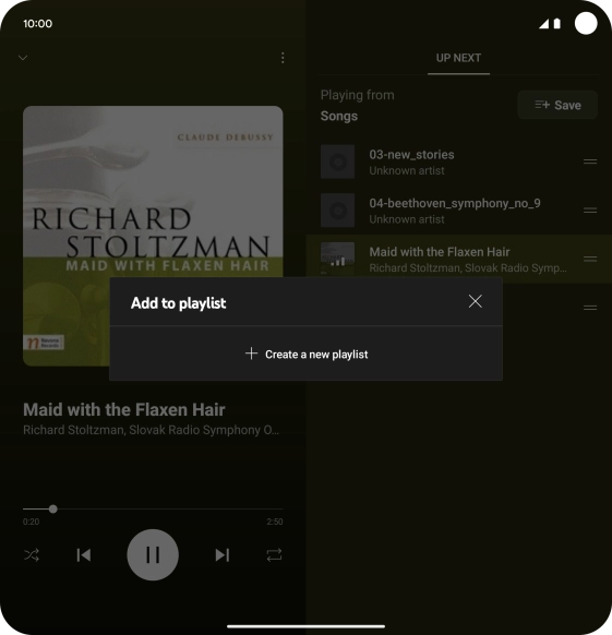 Press Create a new playlist. Press Create a new playlist.