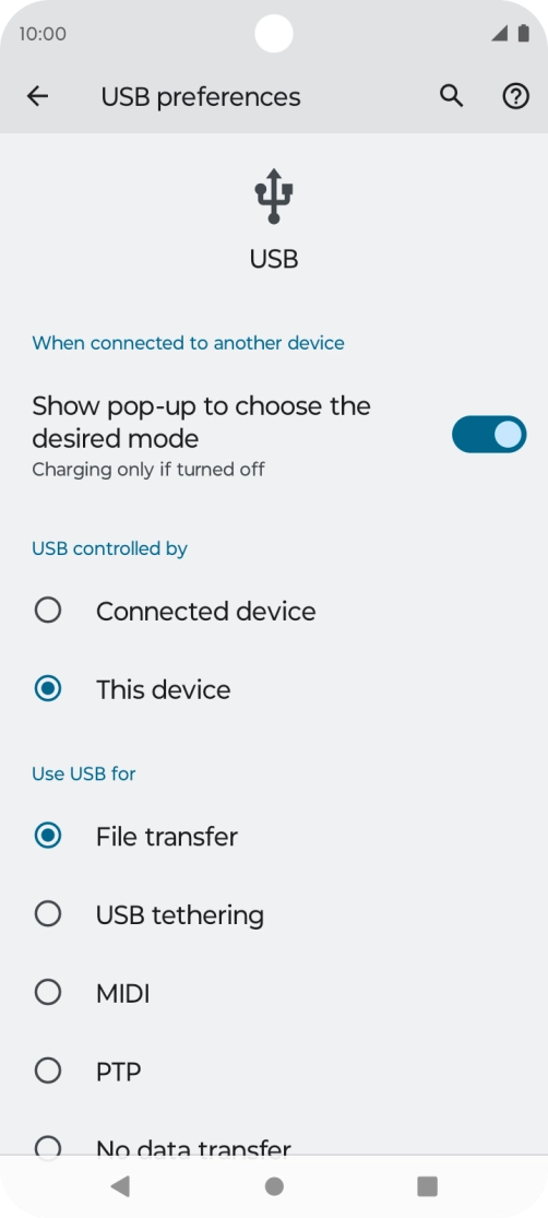 Press File transfer. Press File transfer.