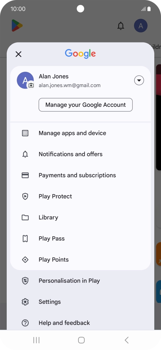Press Manage apps and device. Press Manage apps and device.