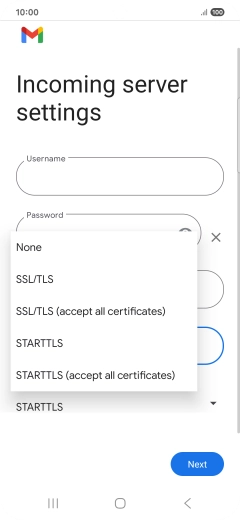 Press SSL/TLS. Press SSL/TLS.