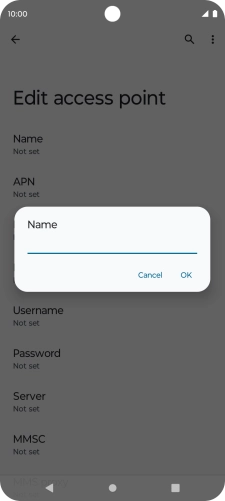 Key in EE Internet and press OK. Key in EE Internet and press OK.