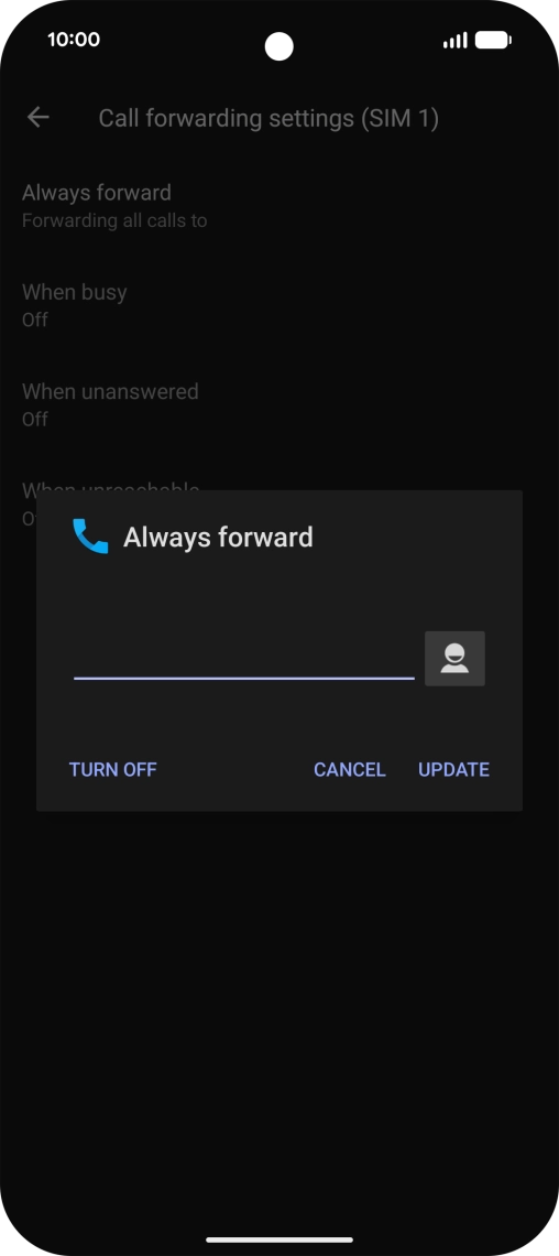 Press TURN OFF. Press TURN OFF.
