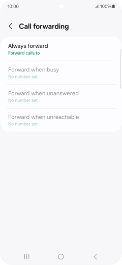 Press the required divert type. Press the required divert type.