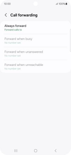 Press the required divert type. Press the required divert type.