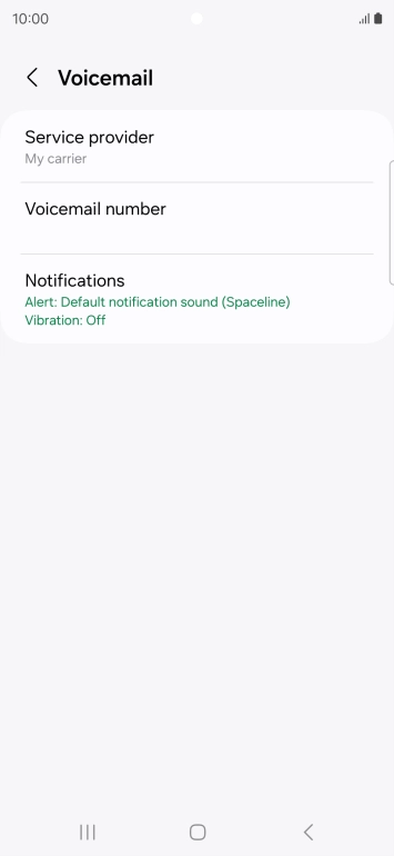 Press Voicemail number. Press Voicemail number.
