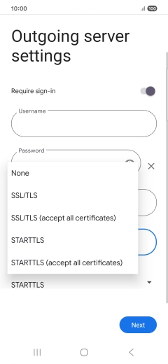 Press SSL/TLS. Press SSL/TLS.