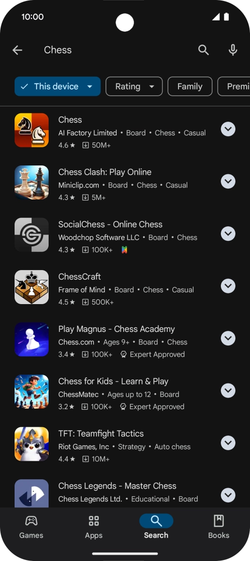 Press the required app. Press the required app.