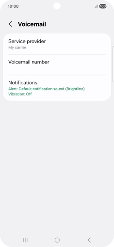 Press Voicemail number. Press Voicemail number.
