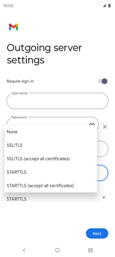 Press SSL/TLS. Press SSL/TLS.