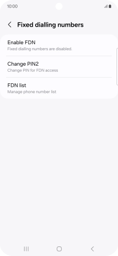Press Enable FDN. Press Enable FDN.