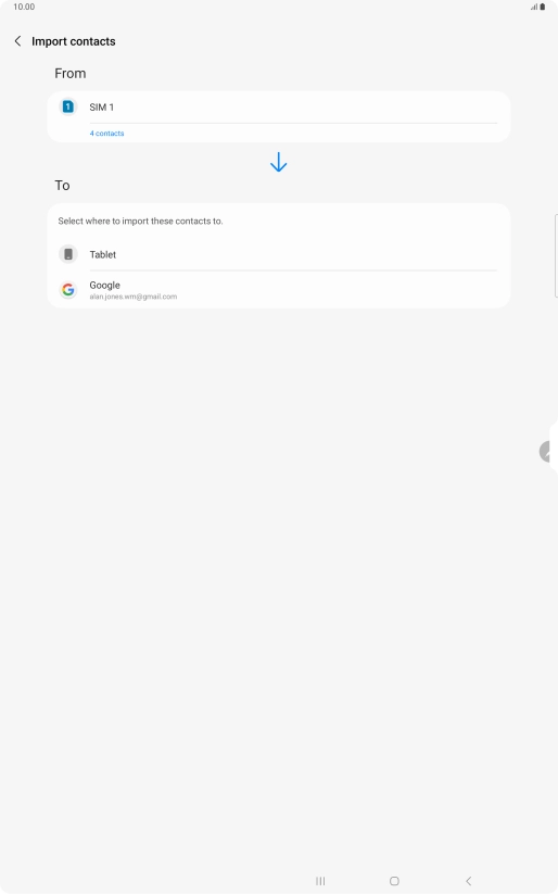 Press the required Google account. Press the required Google account.