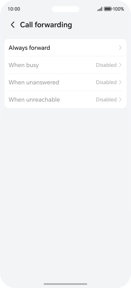 Press the required divert type. Press the required divert type.