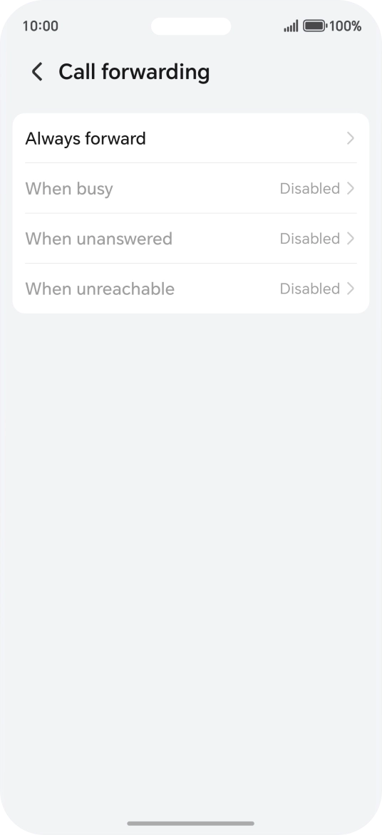 Press the required divert type. Press the required divert type.