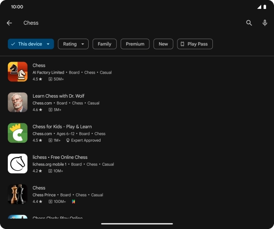 Press the required app. Press the required app.