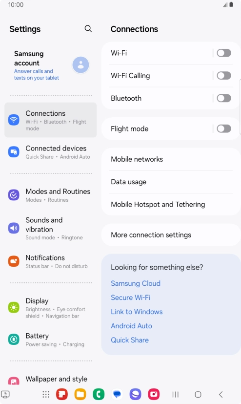 Press Mobile Hotspot and Tethering. Press Mobile Hotspot and Tethering.