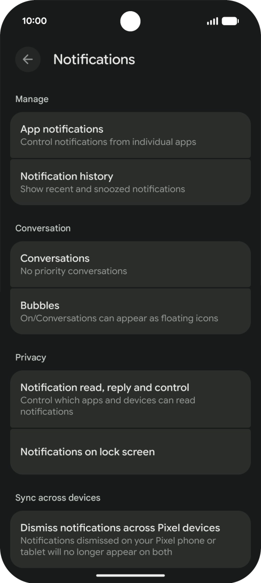 Press App notifications. Press App notifications.
