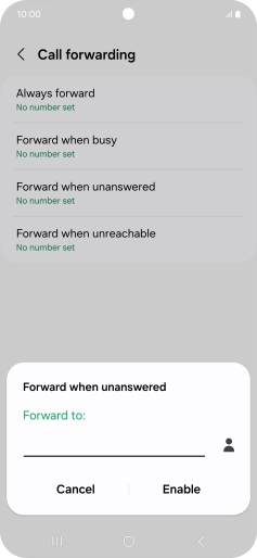 Key in +447953222222 and press Enable. Key in +447953222222 and press Enable.