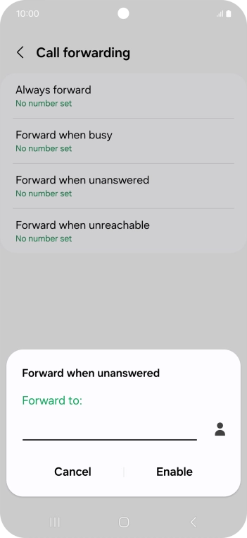 Key in +447953222222 and press Enable. Key in +447953222222 and press Enable.