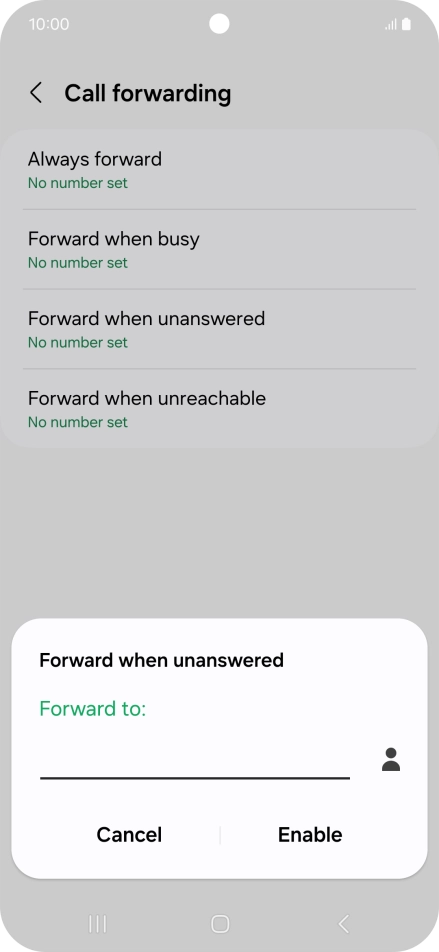 Key in +447953222222 and press Enable. Key in +447953222222 and press Enable.