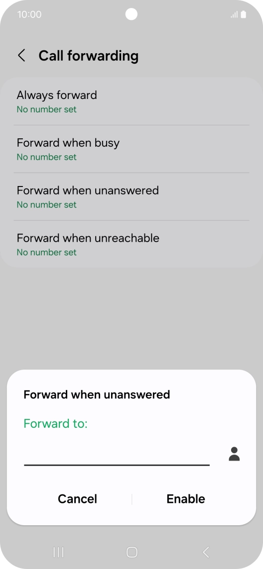 Key in +447953222222 and press Enable. Key in +447953222222 and press Enable.