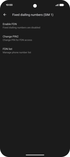 Press Enable FDN. Press Enable FDN.