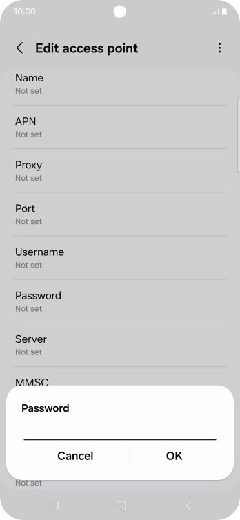 Key in secure and press OK. Key in secure and press OK.