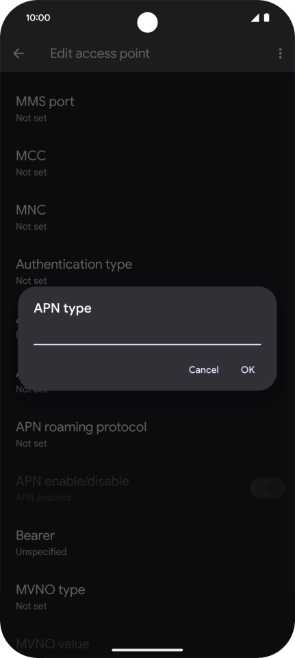 Key in mms and press OK. Key in mms and press OK.