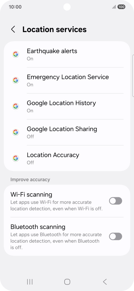Press Location Accuracy. Press Location Accuracy.