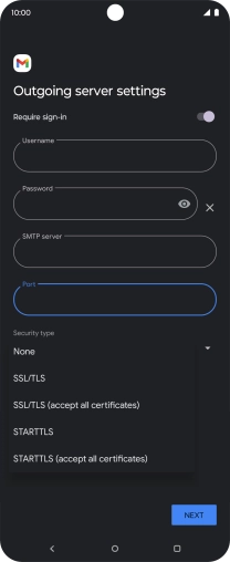 Press SSL/TLS. Press SSL/TLS.