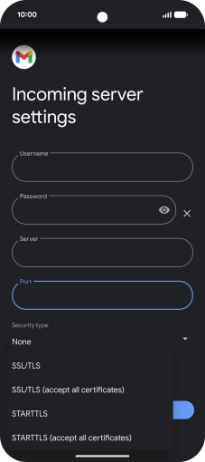 Press SSL/TLS. Press SSL/TLS.