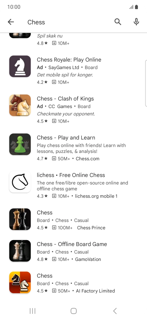 Press the required app. Press the required app.