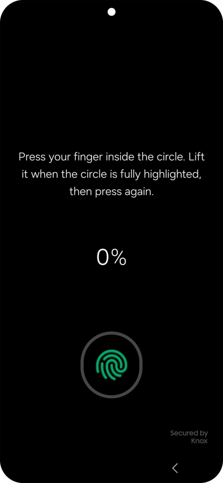 Follow the instructions on the screen to create the phone lock code using your fingerprint. Follow the instructions on the screen to create the phone lock code using your fingerprint.