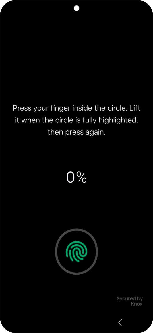 Follow the instructions on the screen to create the phone lock code using your fingerprint. Follow the instructions on the screen to create the phone lock code using your fingerprint.