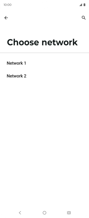 Press the required network. Press the required network.