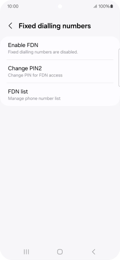 Press Enable FDN. Press Enable FDN.