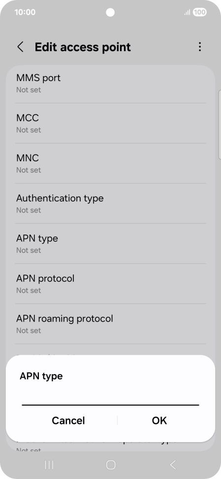 Key in mms and press OK. Key in mms and press OK.