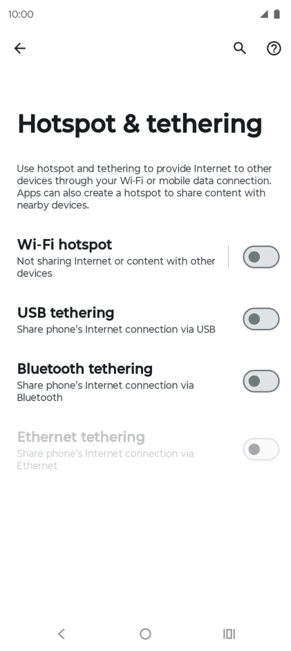 Press Wi-Fi hotspot. Press Wi-Fi hotspot.