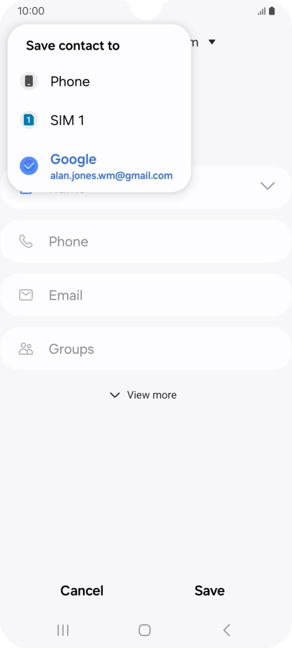 Press the required Google account. Press the required Google account.