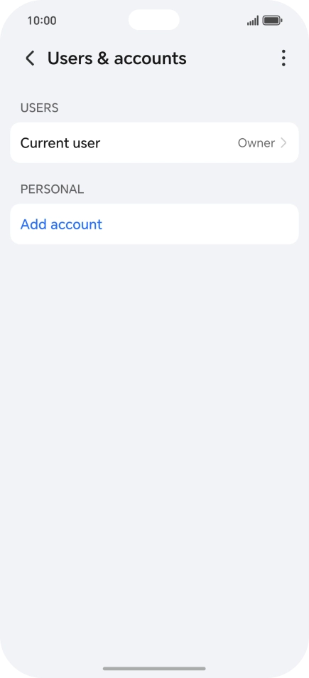 Press Add account. Press Add account.