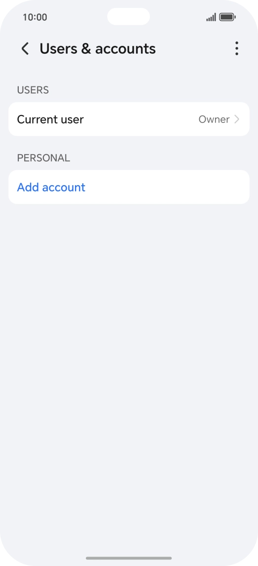 Press Add account. Press Add account.
