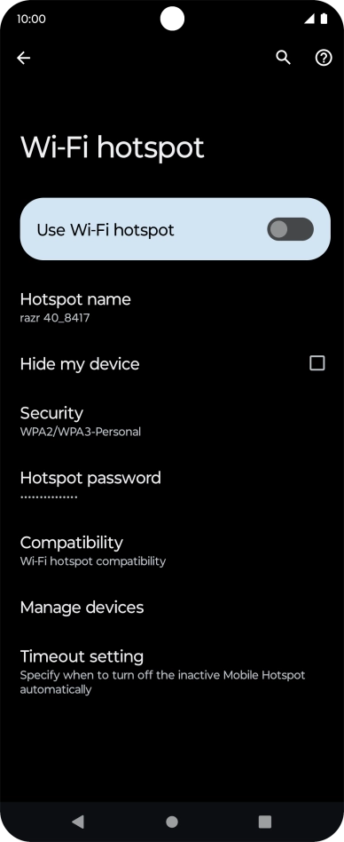 Press Hotspot name. Press Hotspot name.